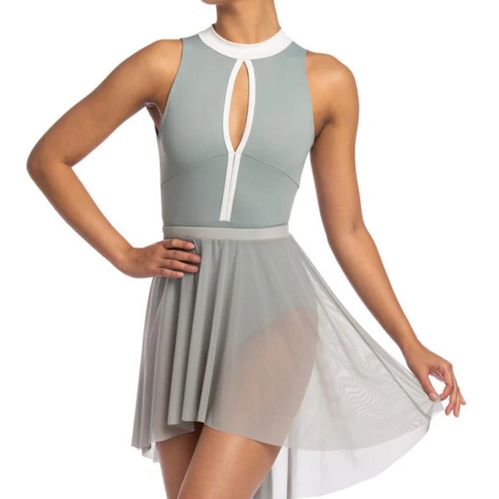 Elegant Sage Green Sheer Skirt